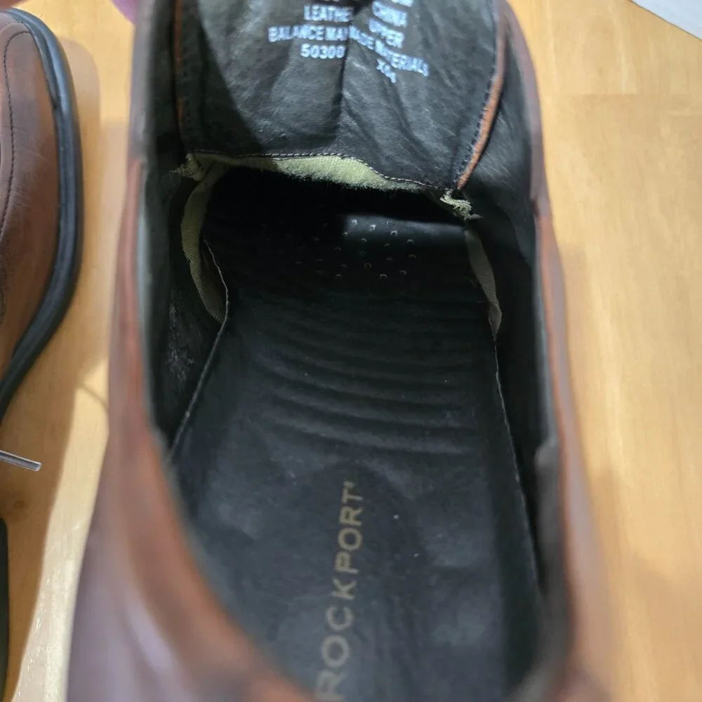Rockport Men's Leather Lace Up Oxford Shoes Slip‎ Resistant Brown Size 13M